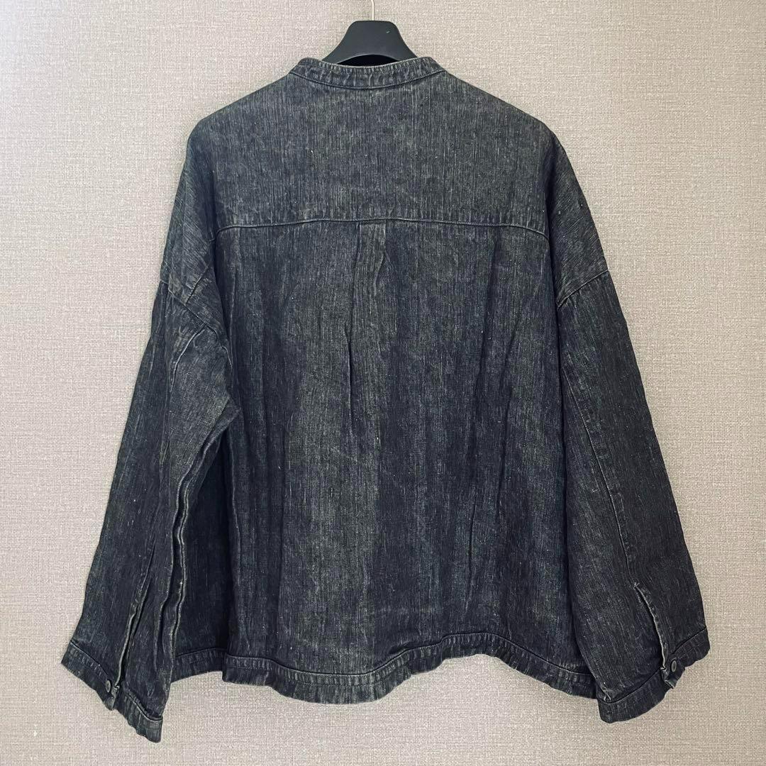 ✨未使用級✨2024ネストローブ リネンブラックデニムシャツ ロゴボタン
