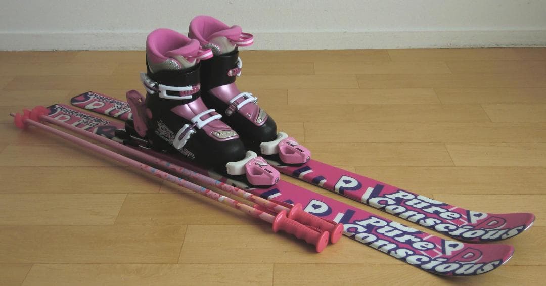 □□最終特価□PURECONSCIOUS□子供用スキーセット□板120/靴22