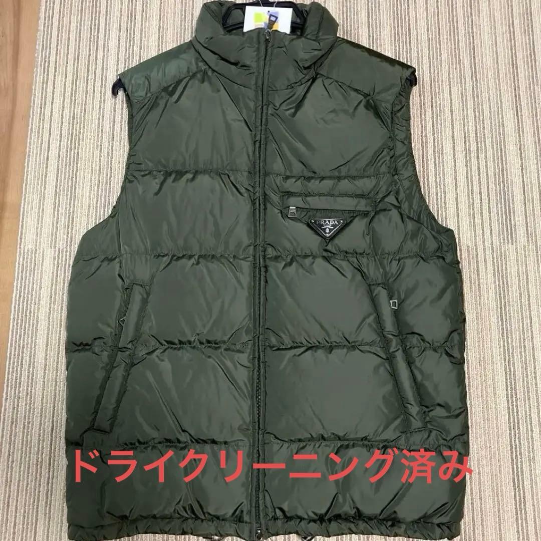 【‼️美品】プラダ トライアングルロゴ ダウンベスト メンズ46 プラダ PRADA トライアングルロゴ ダウンベスト SGA482 ネイビー