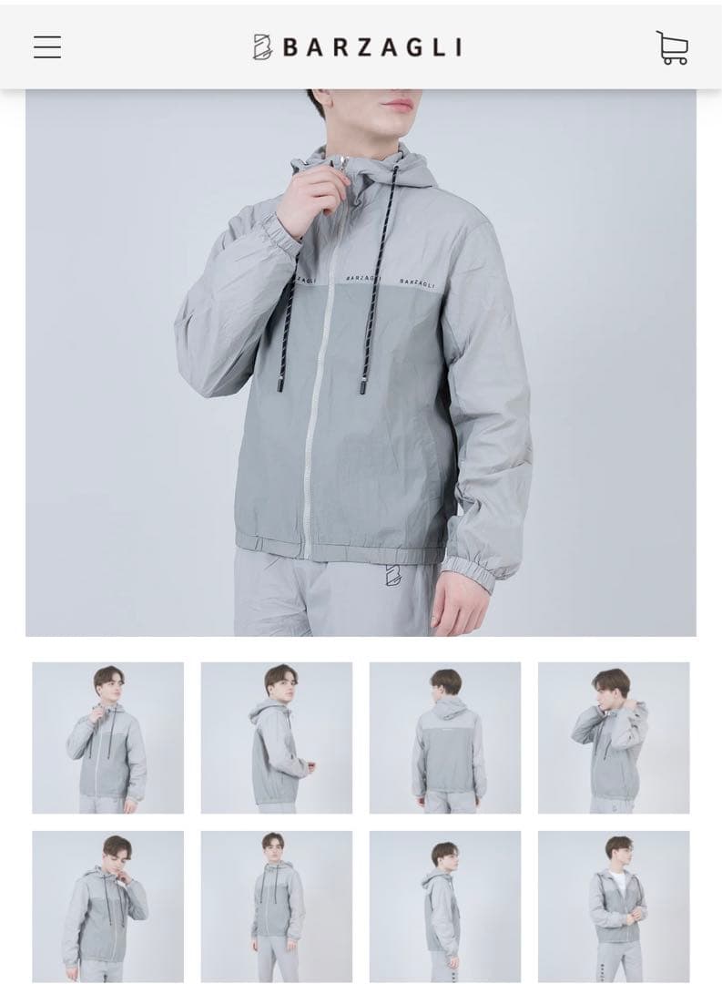 半額以下】ランニングに◎BARZAGLIウィンドブレーカー上下セット