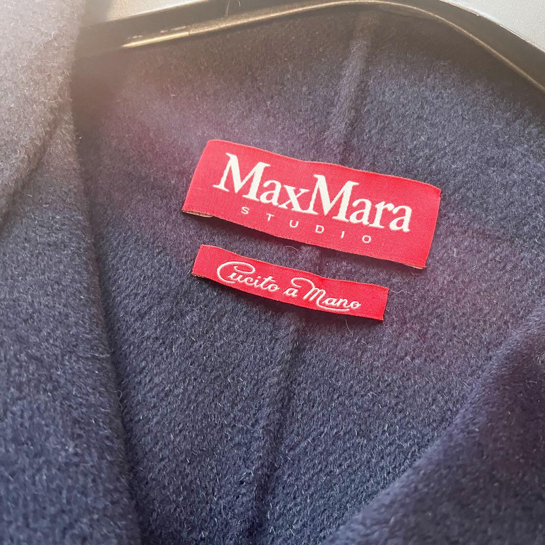 MAXMARA クチートアマーノ ダブルフェイス カシミヤ アンゴラ混 紺40