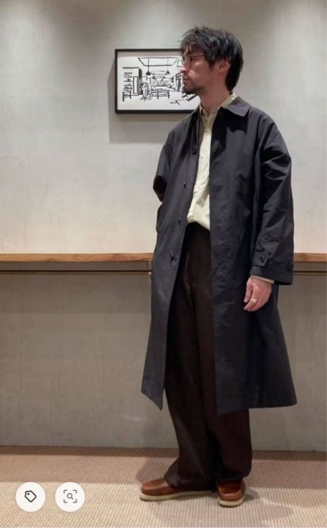 希少・受注生産 ☆人気☆スティーブンアラン バルカラーコート 黒 s