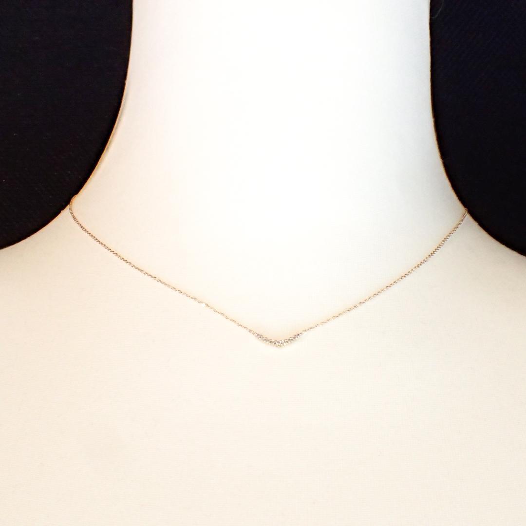 アガット K18YG ダイヤモンド 0.04ct ネックレス エタニティ