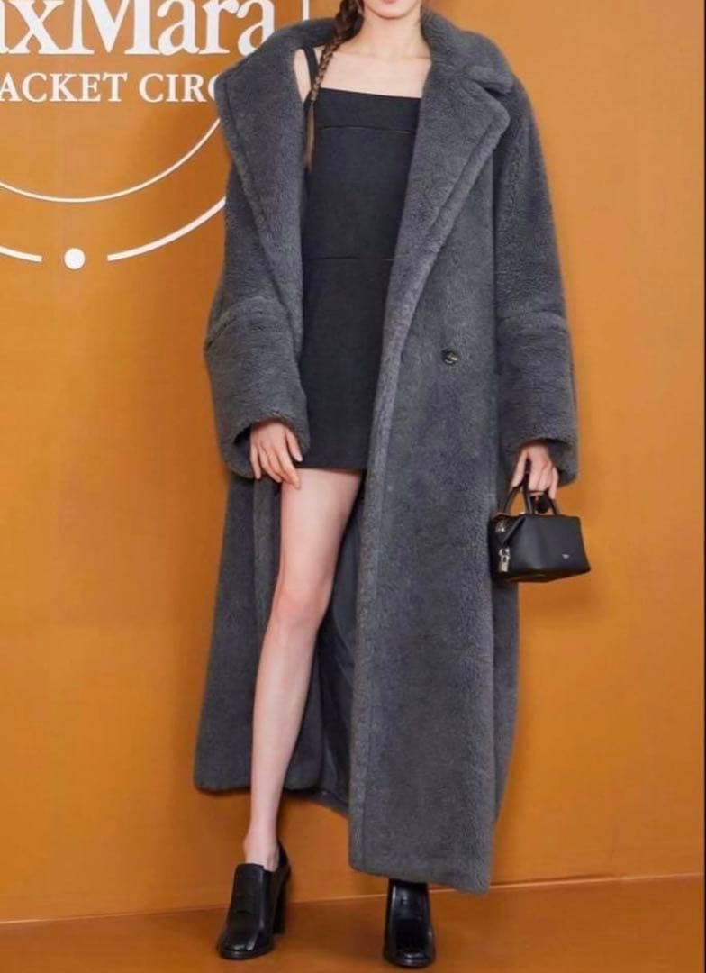最新作 MAX MARA テディベアコート グレー XS qrコード - メルカリ