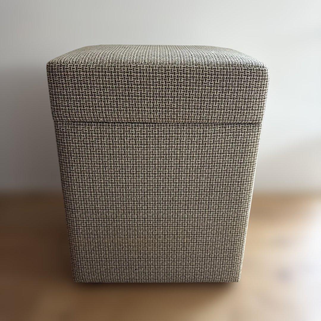 専用です！取置中。ベージュグリーン系の布製四角スツール ファブリック布地生地と木製の脚の激安四角型スツール ST-04