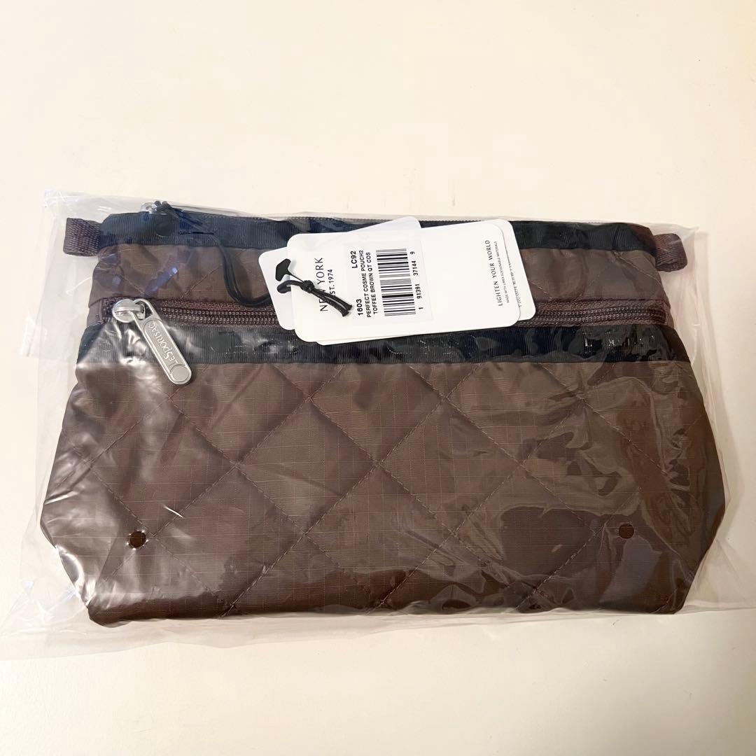 新品 レスポ 神崎恵 コラボ ポーチ トフィーブラウンキルト