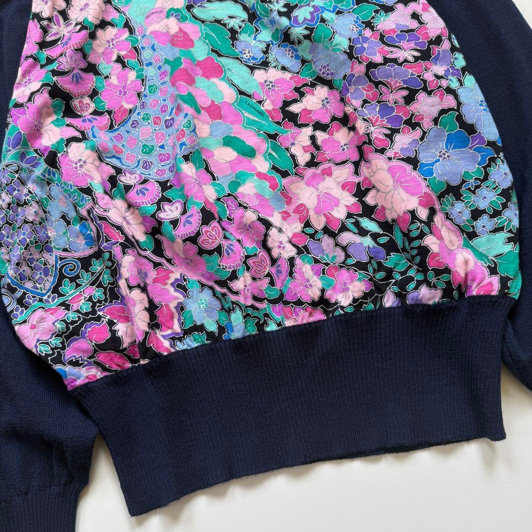 美品✨ LEONARD レオナール 異素材コンビ ニット プルオーバー 花柄