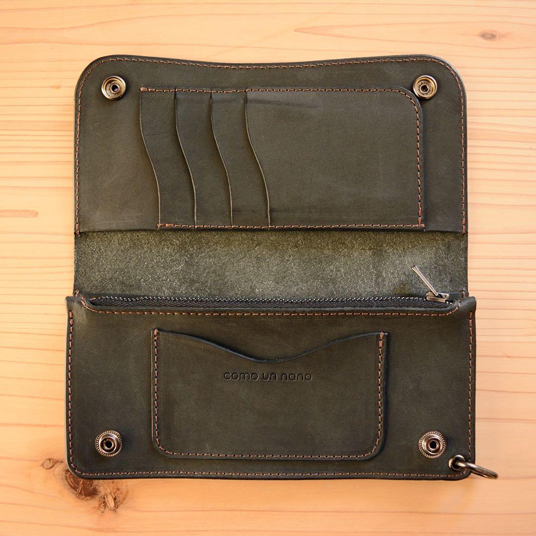 育てる艶革 ロング トラッカーウォレット イタリアンレザー - メルカリ