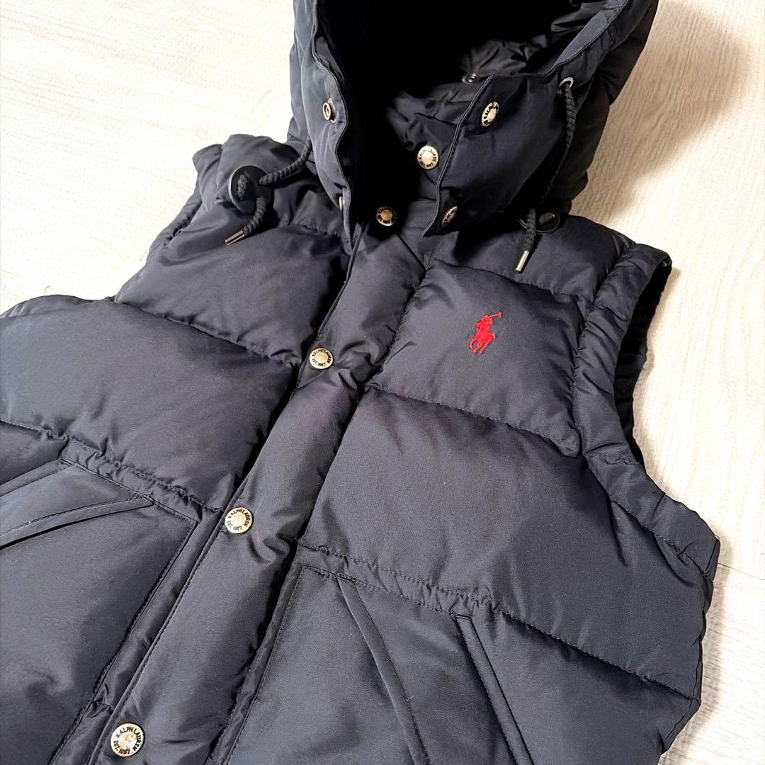 POLO RALPH LAUREN 肉厚ダウンベスト 黒2way ポニー刺繍 - メルカリ