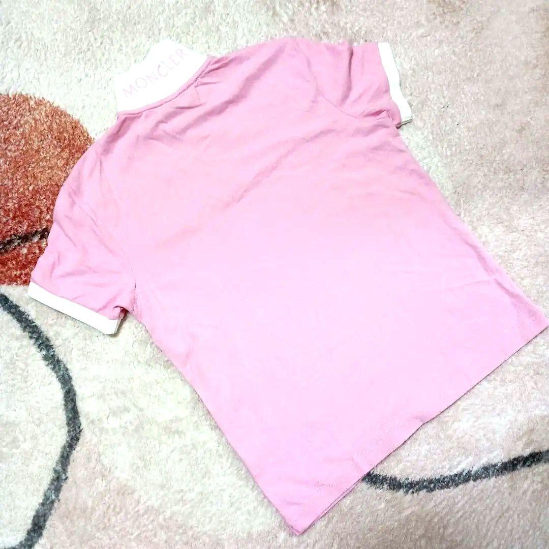 MONCLER モンクレール ピンク 白襟ロゴ ロゴ刺繍 ポロシャツ M - メルカリ