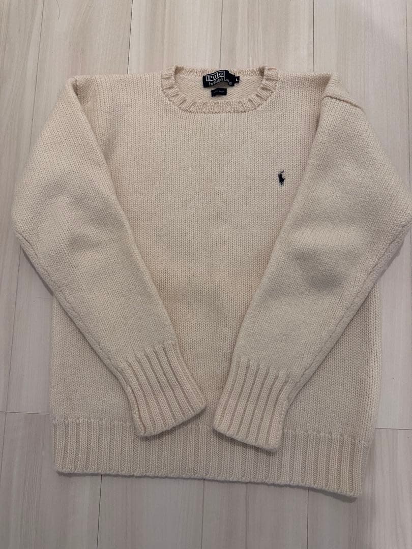 ラルフローレン ニット セーター 白 ホワイト 厚手 ウール POLO RALPH LAUREN（ポロ・ラルフローレン） ポロ ラルフローレン