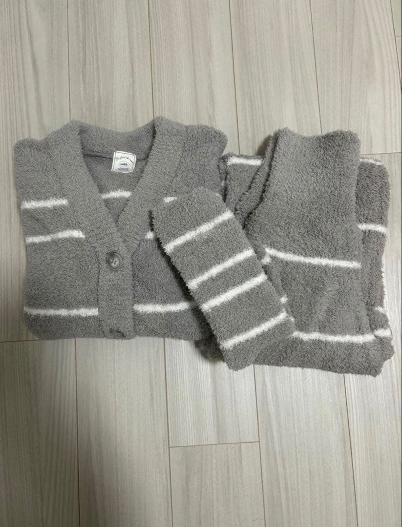 ジェラートピケ モコモコ3点セット 福袋 グレー ストライプ ルーム