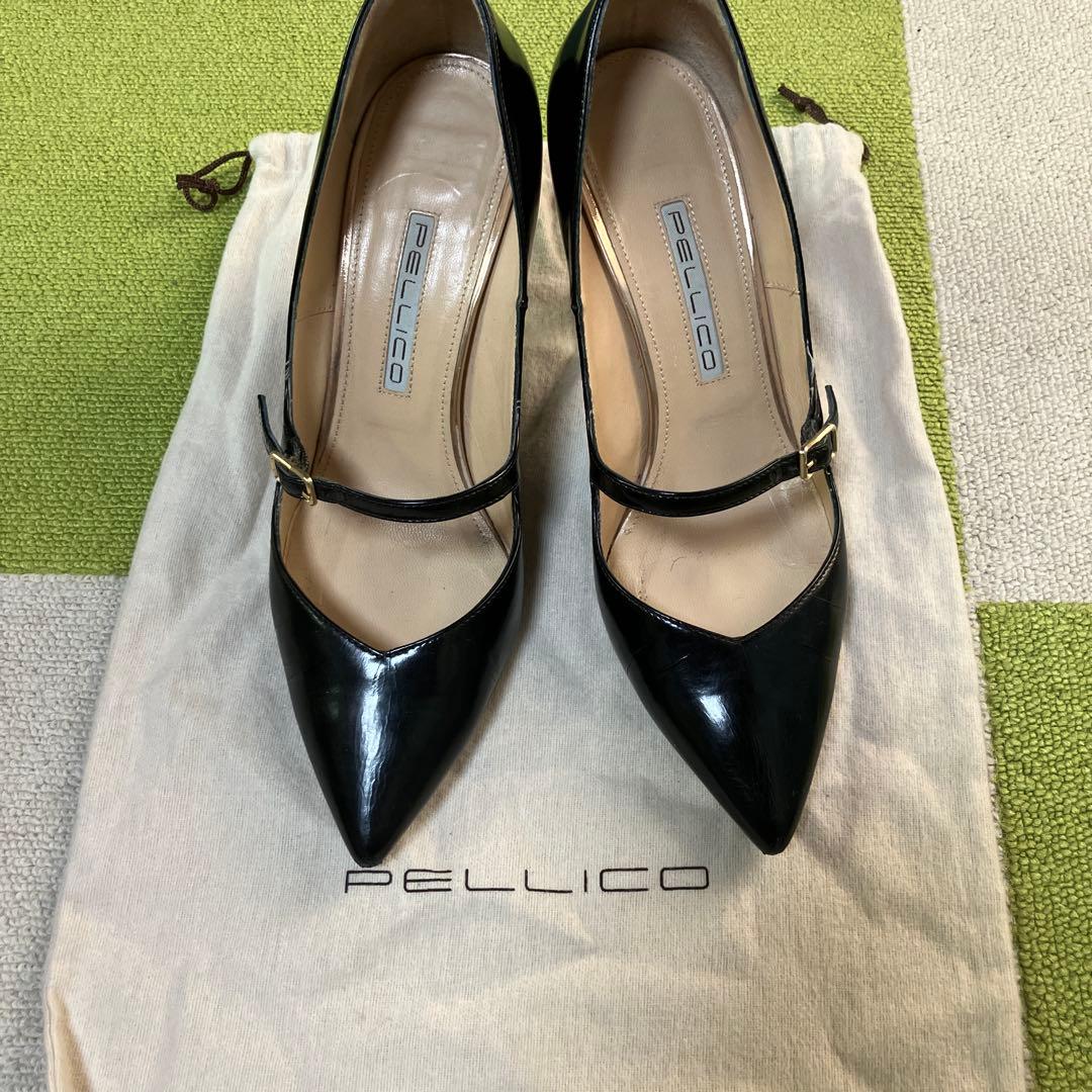 PELLICO ブラック ハイヒール ポインテッドトゥ - メルカリ