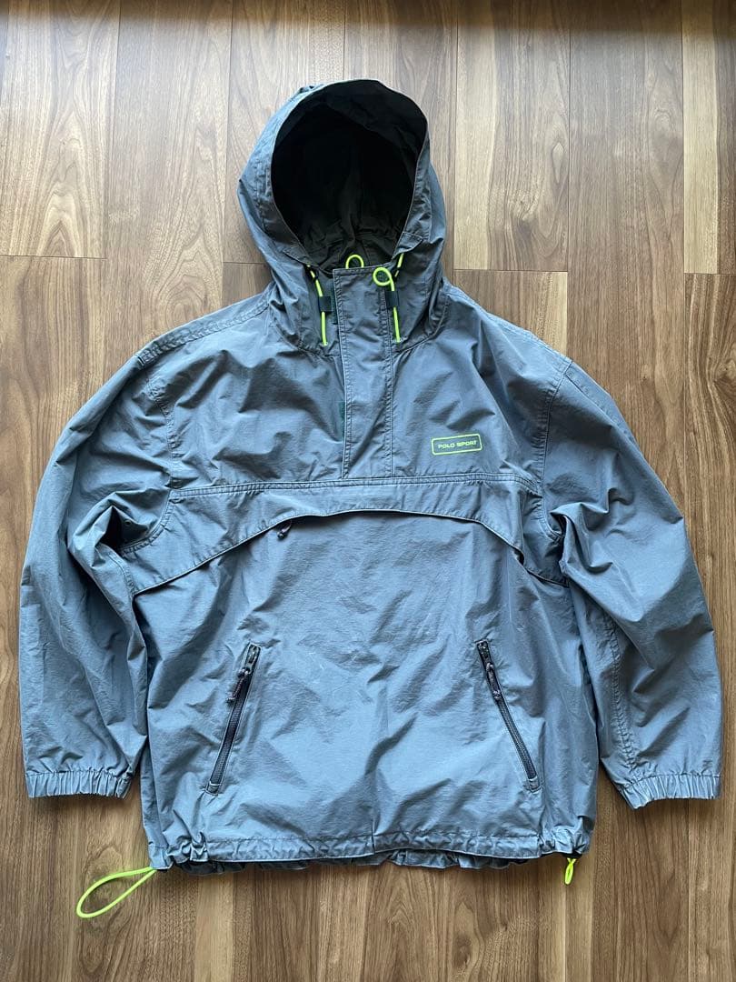 希少 ポロスポーツ ラルフローレン アノラック パーカー グレー 00s 90s 90s~00s POLO SPORT Cotton-Nylon Anorak Parka 灰 XL ポロスポーツ