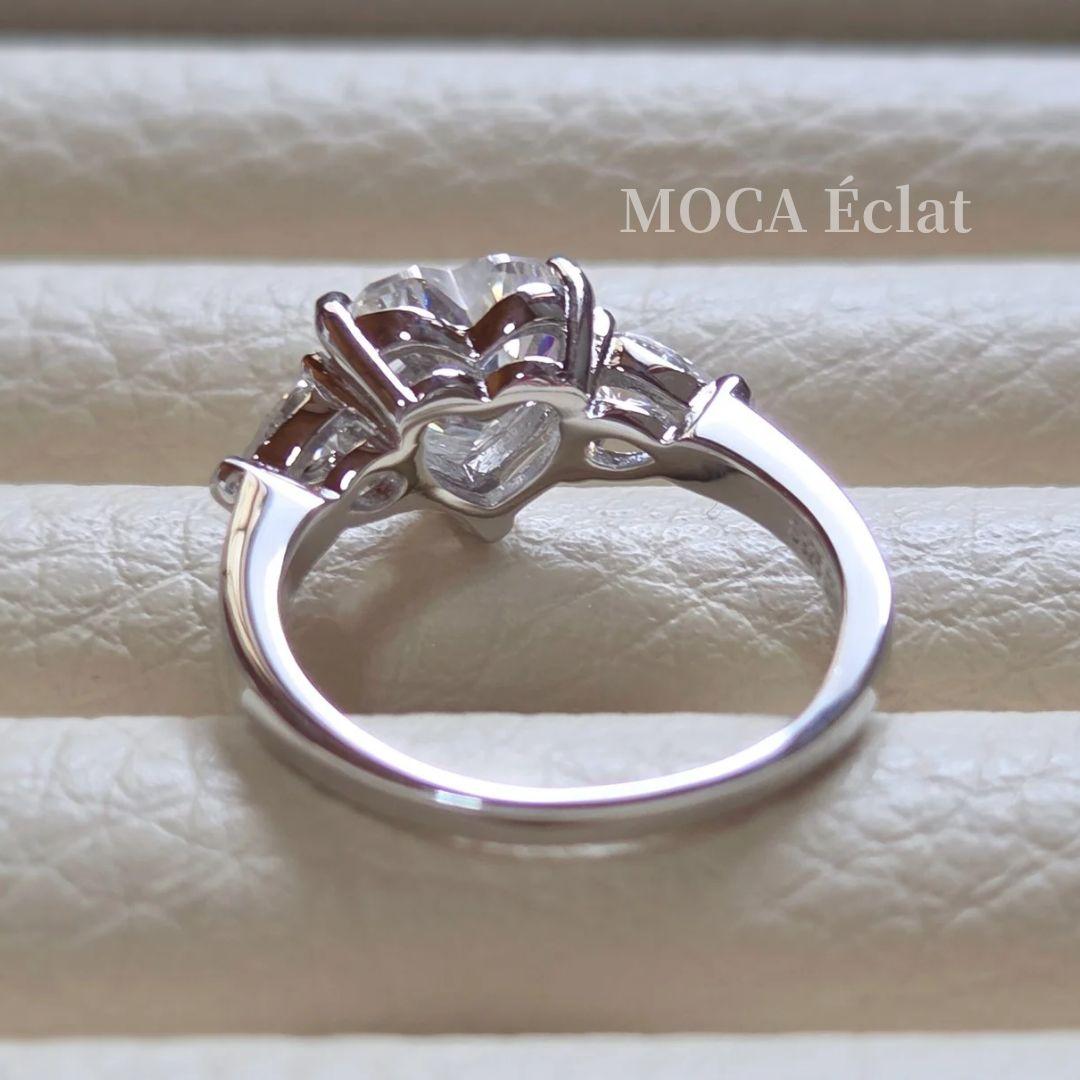 モアサナイト 2.7ct リング ハートシェイプ オールモアサナイト S925