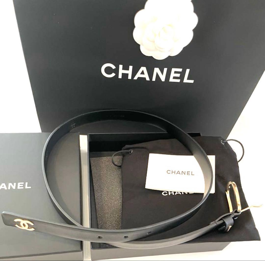 CHANEL シャネル ココマーク レザー ベルト CHANEL(シャネル) ココマークレザーベルト ブラック サイズ 65/26