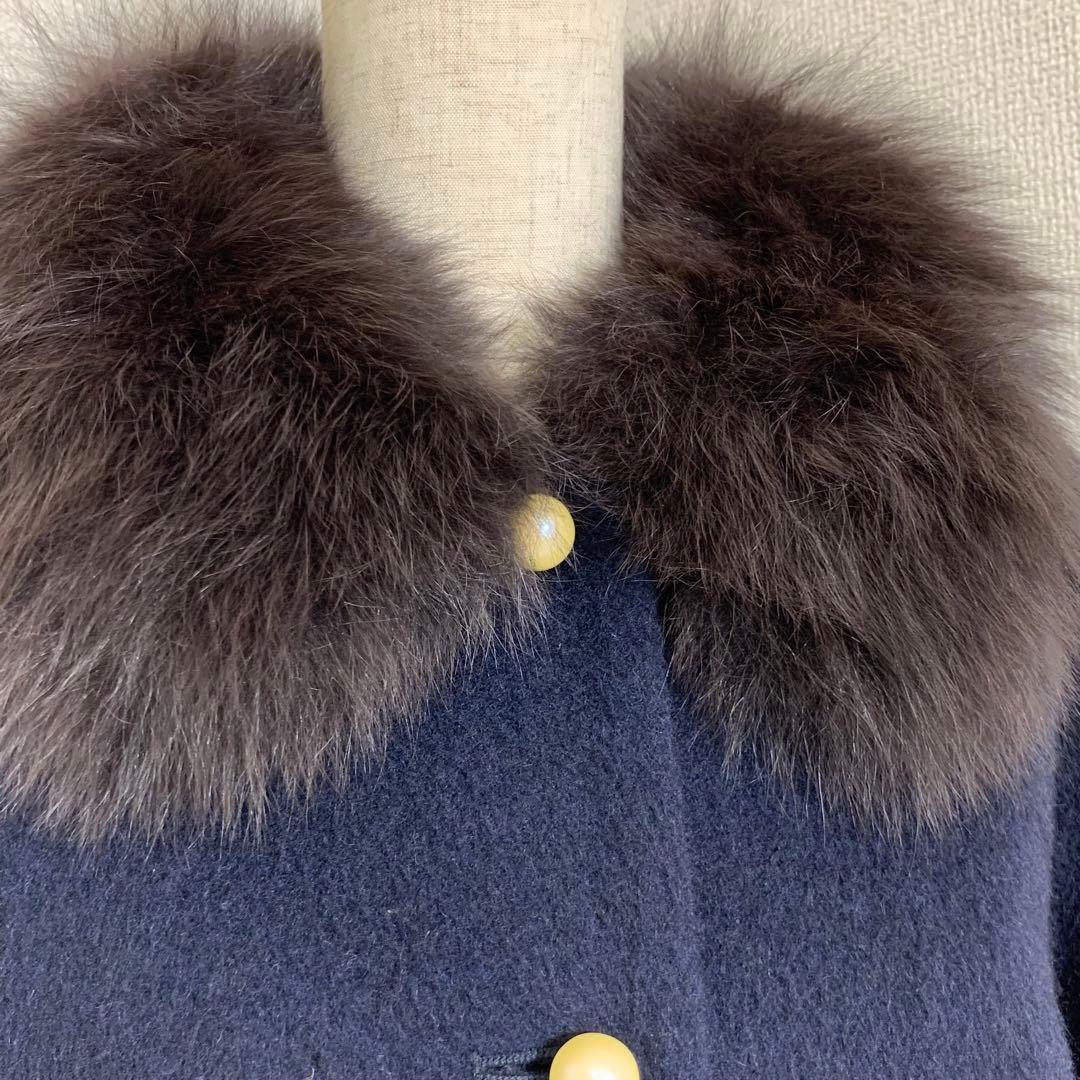 6416【美品】anatelier アルパカ混 フォックスファー 2wayコート