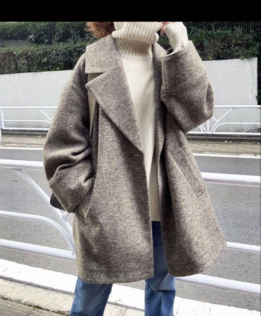 スピック＆スパン　Wスライバーヘリンボーンミドルコート Spick & Span（スピックアンドスパン）の「Wスライバーヘリンボーン