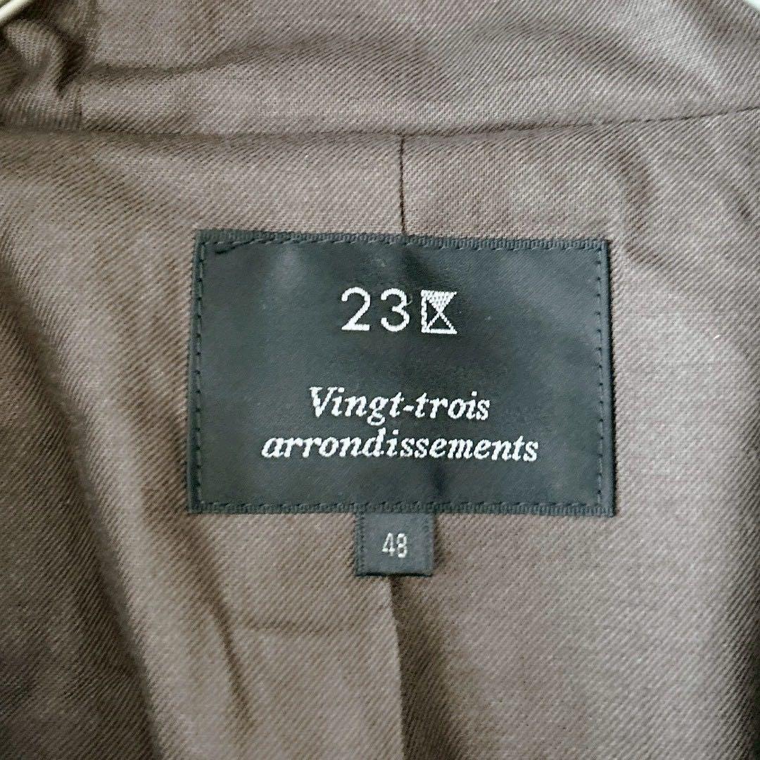 23区 ダッフルコート フード イタリア製 水牛トグル ブラウン 3XL相当