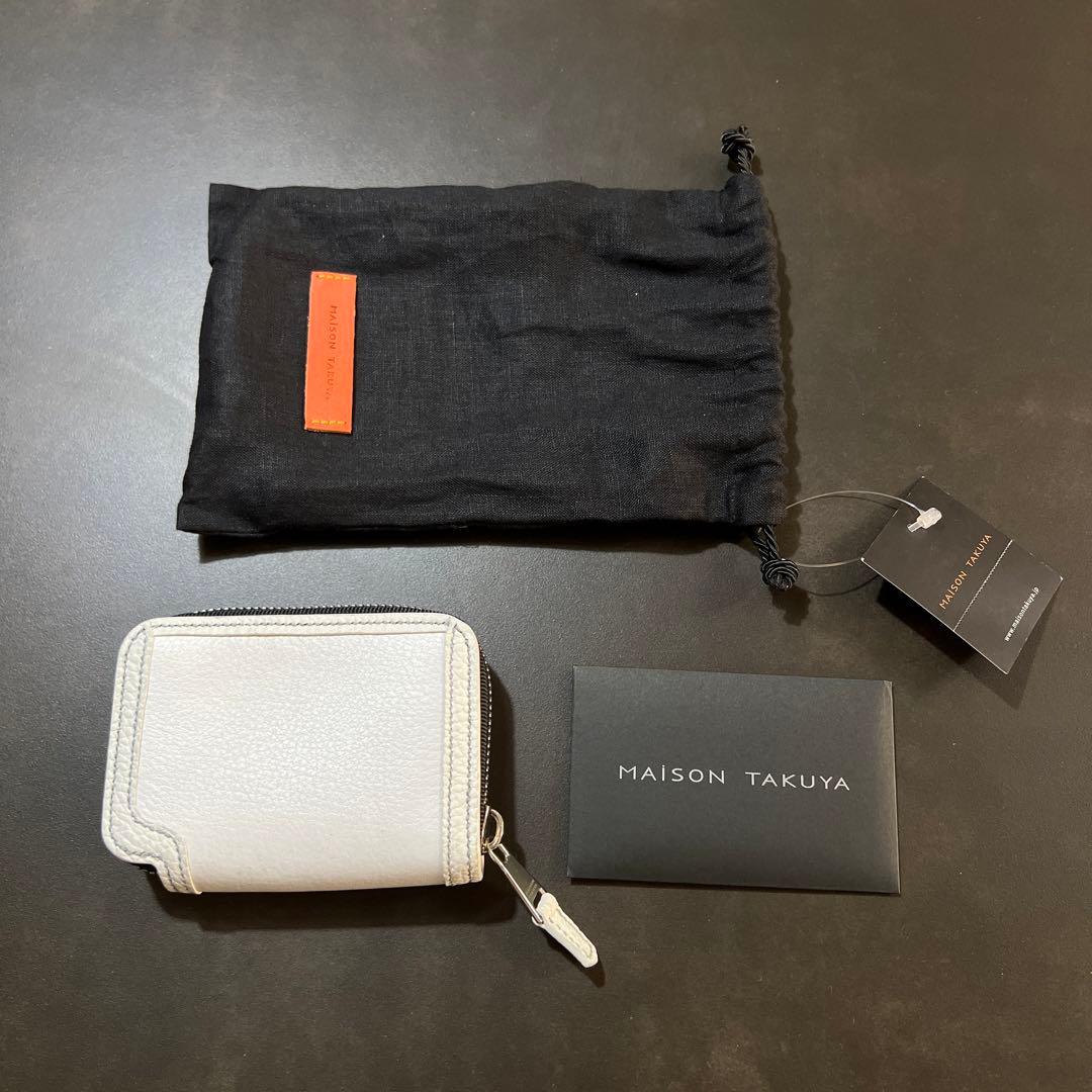 新品定価5万】メゾンタクヤ レザー ラウンドジップ財布 TC3 ホワイト