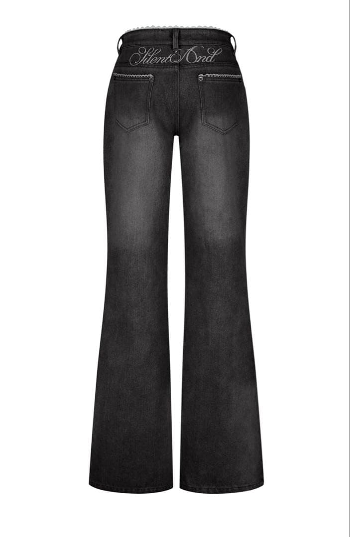 Andwang silent（and）lace denim pants