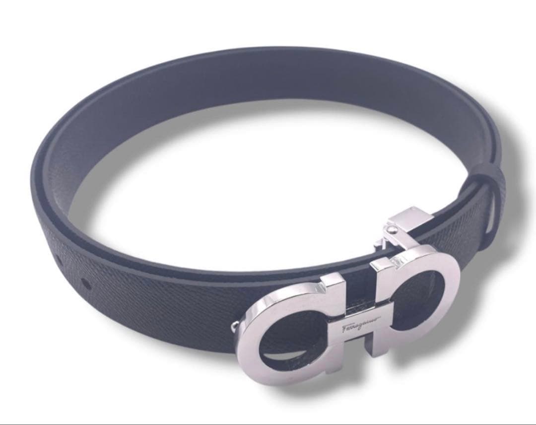 美品Ferragamo フェラガモ　ベルト リバーシブル　カット可 最大95cm FERRAGAMO（フェラガモ） リバーシブル ベルト REVERSIBLE BELT メンズ