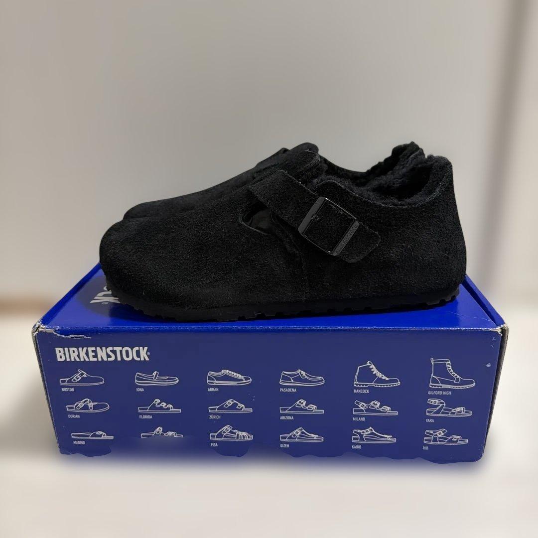 新品未使用 BIRKENSTOCK LONDON Shearling Black ビルケンシュトック BIRKENSTOCK London Shearling Suede 【ナロー幅