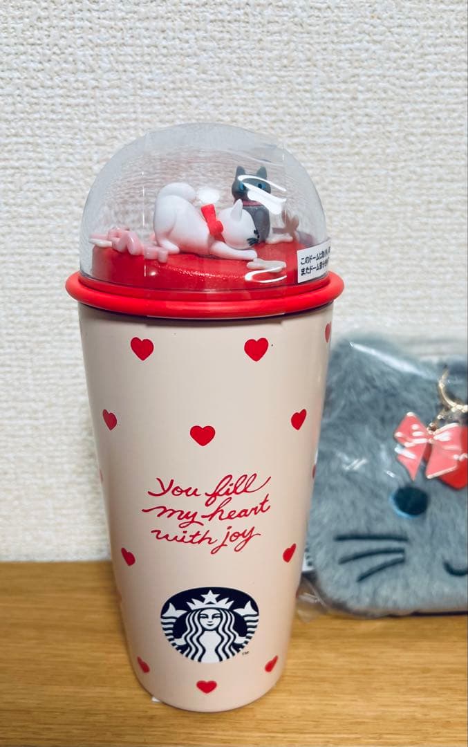 スタバ バレンタイン2026 ステンレスボトルハート ポーチキャット