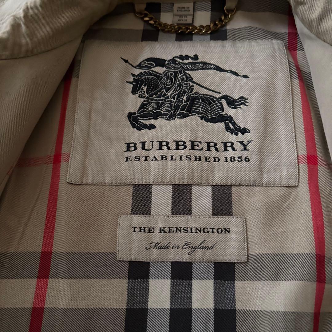 バーバリー トレンチコート ケンジントン ベルト メガチェック UK4 S