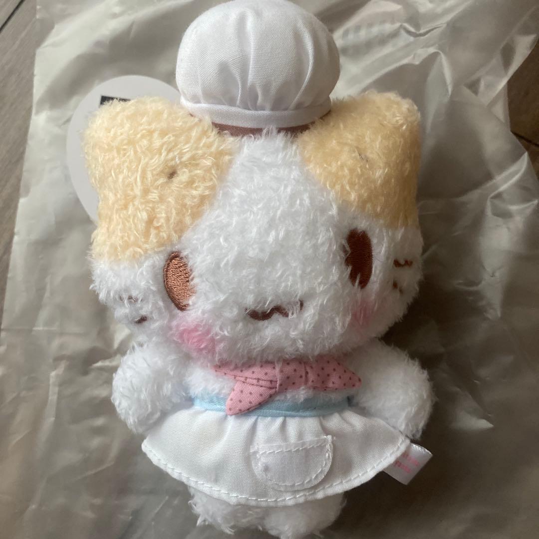 マシュマロみたいなふわふわにゃんこ マスコット カラビナ付き コック