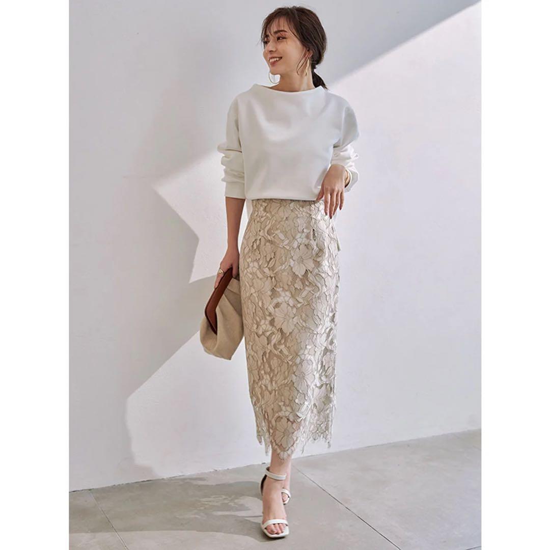 anuansコードレースタイトスカート anuans（アニュアンス）の「コードレースハイウエストタイトスカート