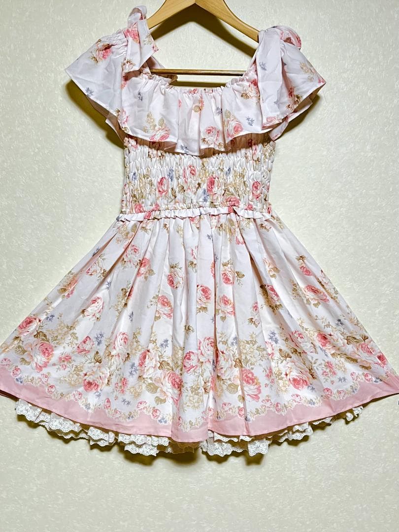 LIZ LISA】 花柄 ジャンスカートワンピース ピンク - メルカリ