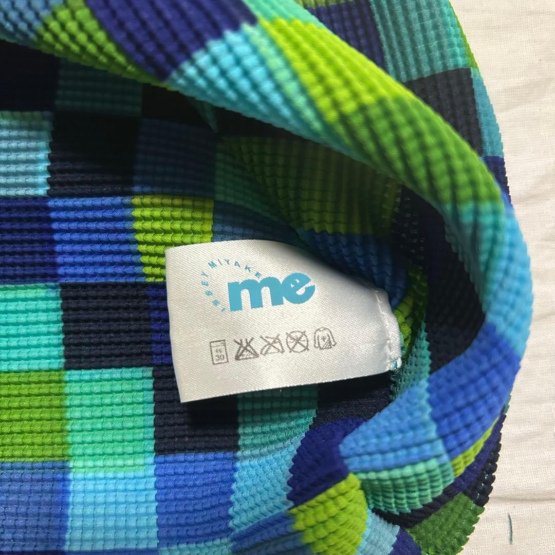 イッセイミヤケ チェック柄 ハイネック半袖ポップコーンシャツ パワー