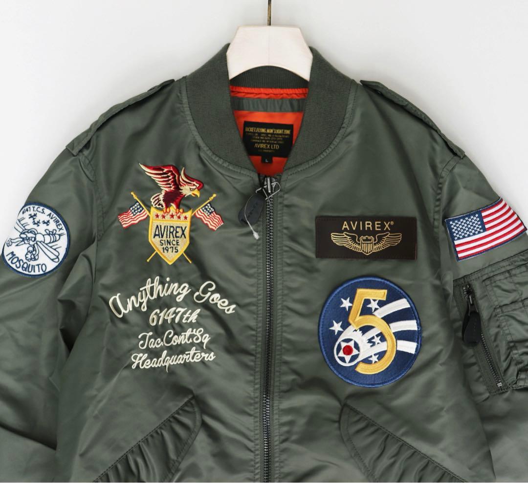 《アヴィレックス》未使用 豪華ワッペン L-2 モスキートフライトジャケット L
