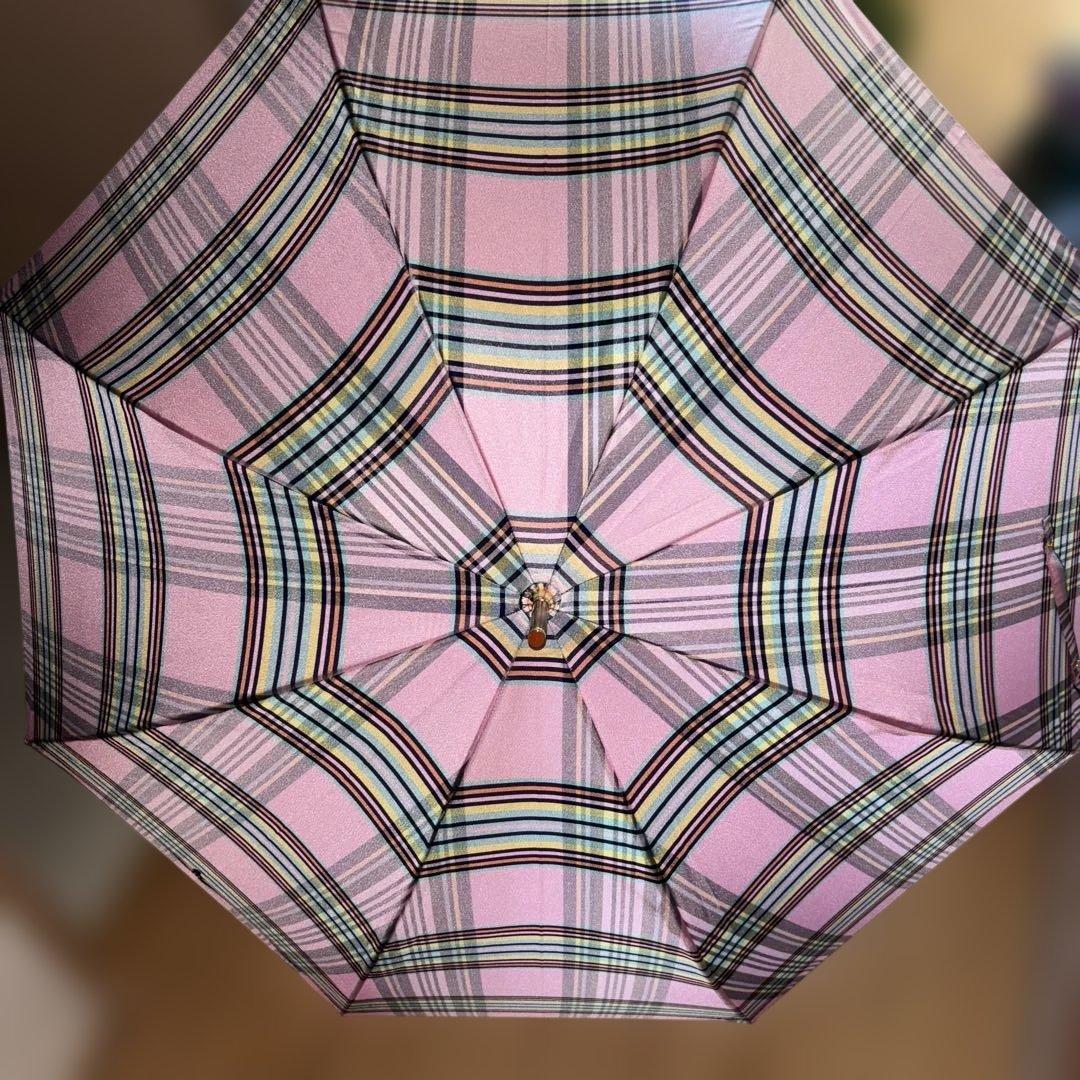Ralph Lauren ピンク チェック柄 雨傘　60cm POLO RALPH LAUREN（ポロ・ラルフローレン） 傘 長傘 ”ハウンド