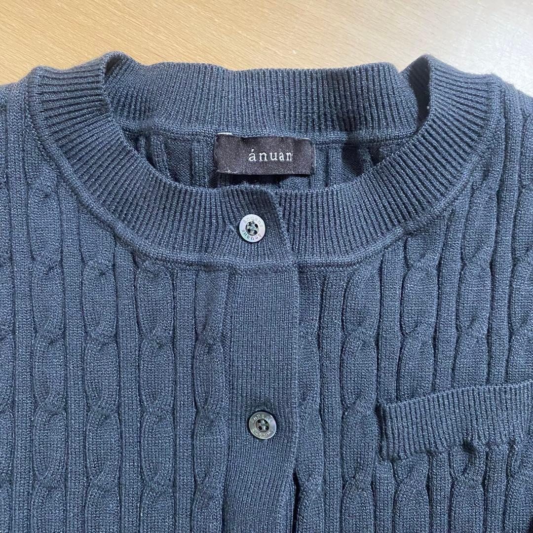 anuans リトルケーブルニットカーディガン グレー - メルカリ
