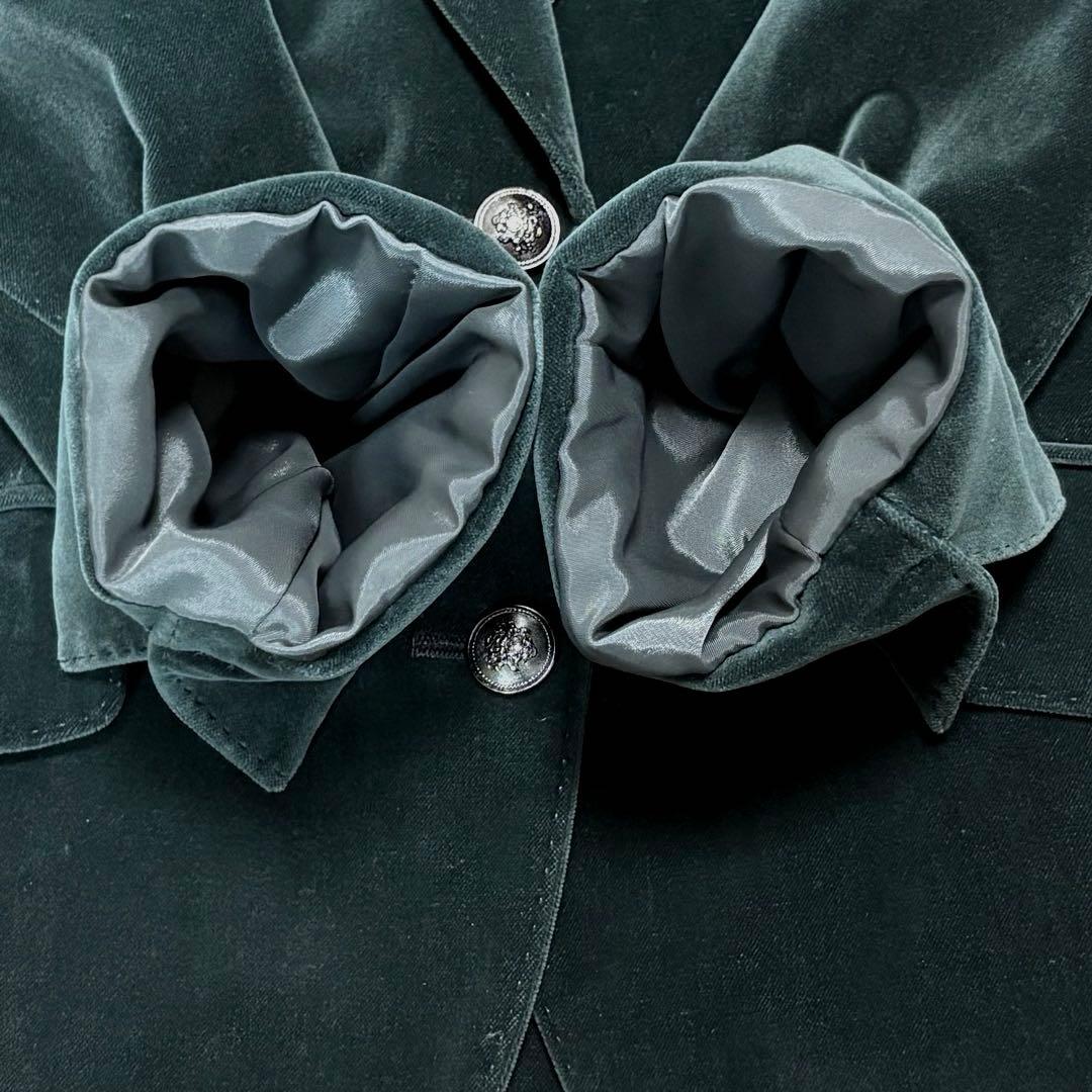 23区 ベロア メタルボタン ストレッチ テーラードジャケット ブレザー