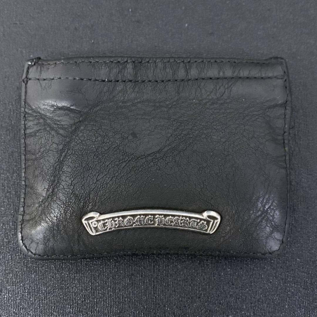 正規品 CHROME HEARTS レザー パース クロムハーツ財布 / ジッパーチェンジパース #2 ブラック ヘビーレザー