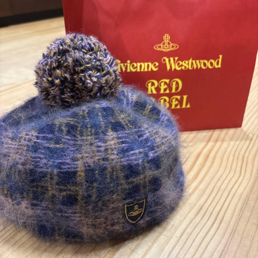 おまけショッパー付き Vivienne Westwood ベレー帽 Vivienne Westwood☆ラインORB刺繍 バスクベレー (Vivienne Westwood