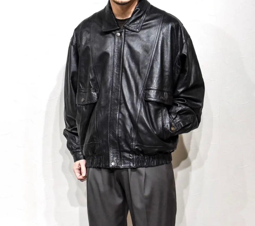 A2フライトレザージャケット 黒 ユーロヴィンテージ 古着 L 深水光太氏