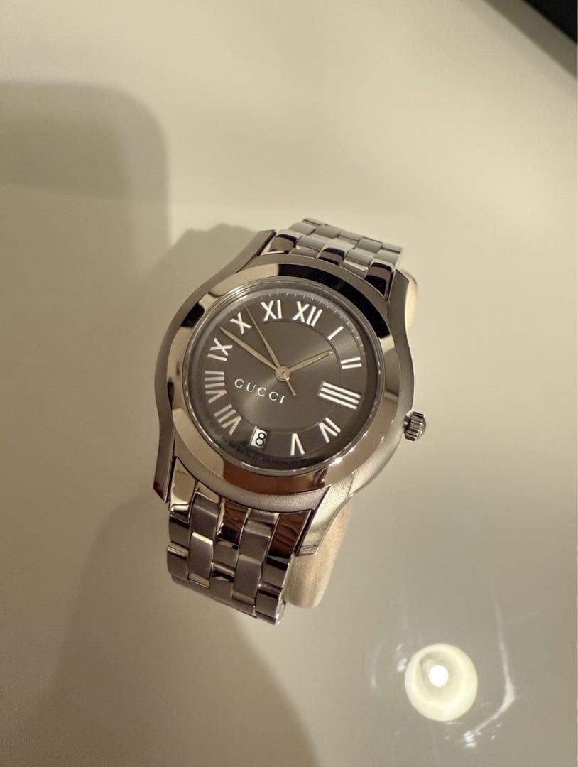 【GUCCI グッチ 腕時計】グレー文字盤 ローマ数字 楽天市場】グッチ 腕時計 クォーツ 日本限定 500本限定 8600M グレー系