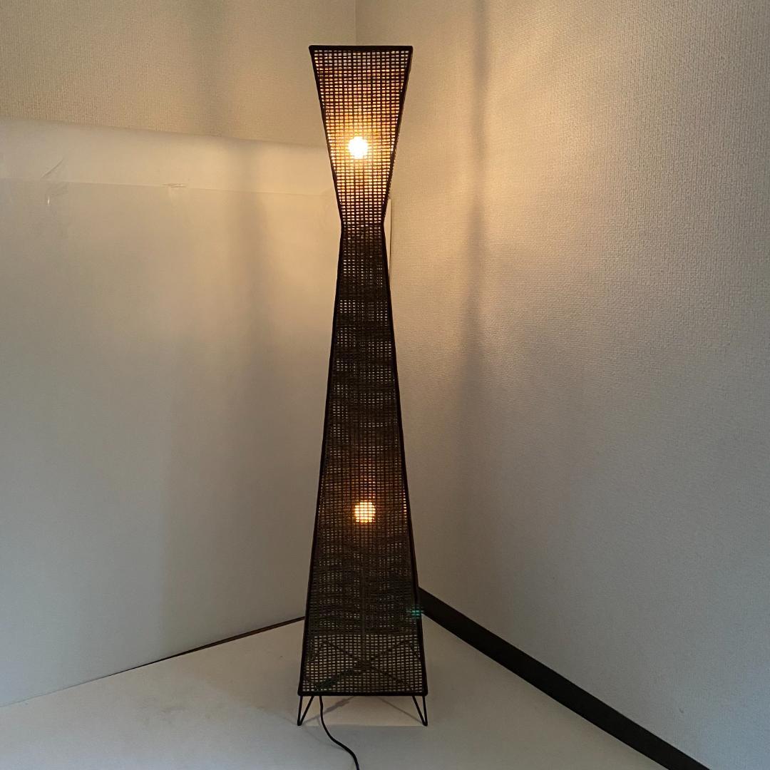 ☆フロアスタンドライト 長澤ライティング ウィッカータワー 2灯式