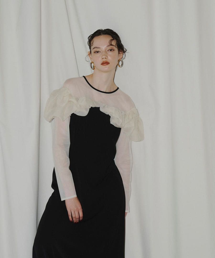 スーツ・フォーマル・ドレス ANDRESD frills flare dress ANDRESD】frills flare dress ドレス 結婚式 成人式 同窓会 ディナー