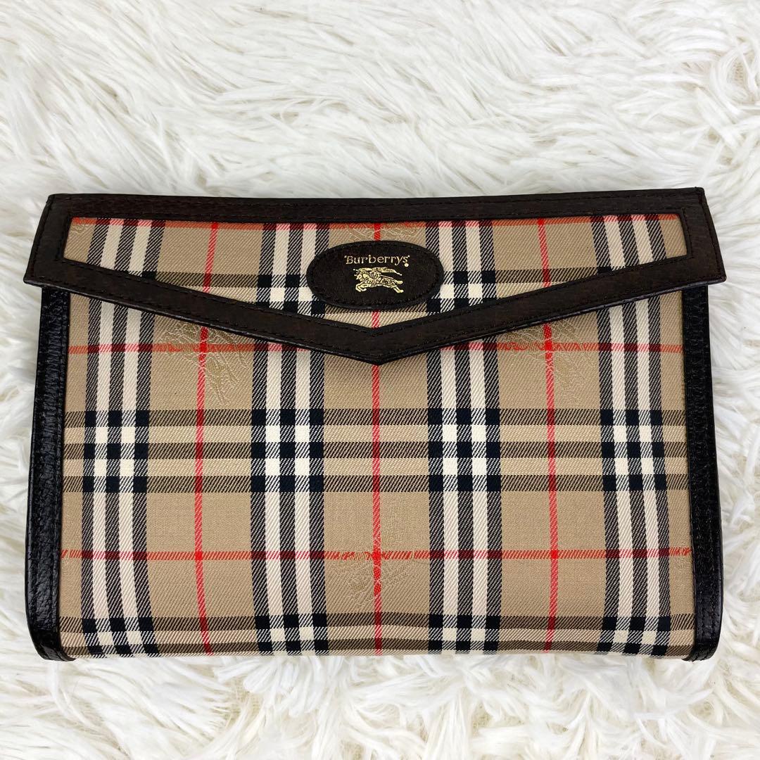 美品⭐️バーバリー ノバチェック シャドー ホースロゴ クラッチバッグ
