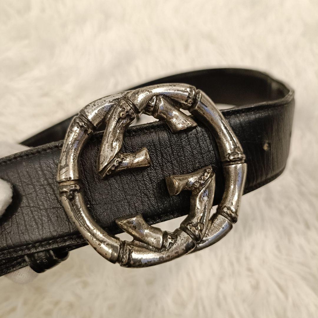 ₩*様 GUCCI✨ GG バンブー　バックル ブラック　ベルト　85cm ₩*様 GUCCI✨ GG バンブー バックル ブラック ベルト 85cm - メルカリ