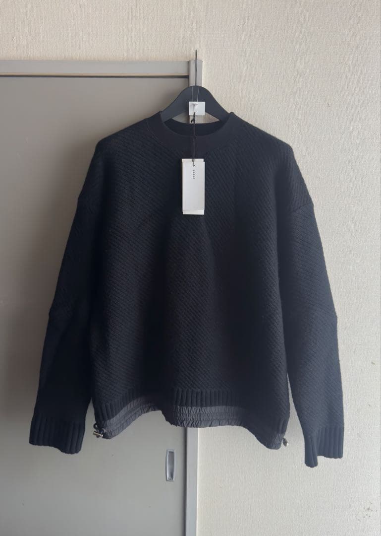 【美品】SACAI WOOL KNIT PULLOVER sacai: Men's Wool Knit Pullover (Grey) | DSML E-SHOP