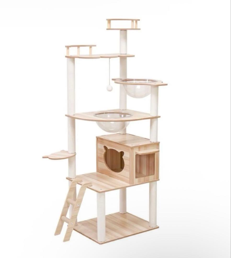キャットタワー 木製　コットン紐　170センチ 楽天市場】【冬迎えクーポン4000円OFF⇒19800円】 キャットタワー 木製