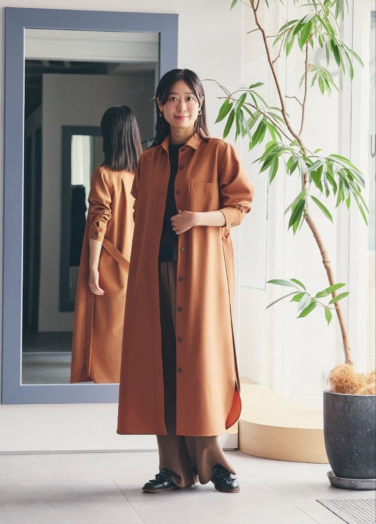 ブラウン シャツワンピース M ウエストベルト付き ウェストベルトシャツワンピース | THEODORIC.dy公式通販 | セオ