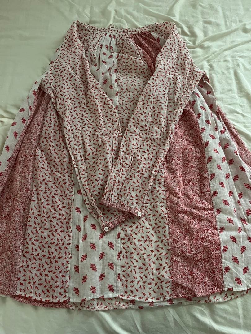 45R 試着のみ 45R 花柄パッチワークチュニック サイズ2 パラスパレス