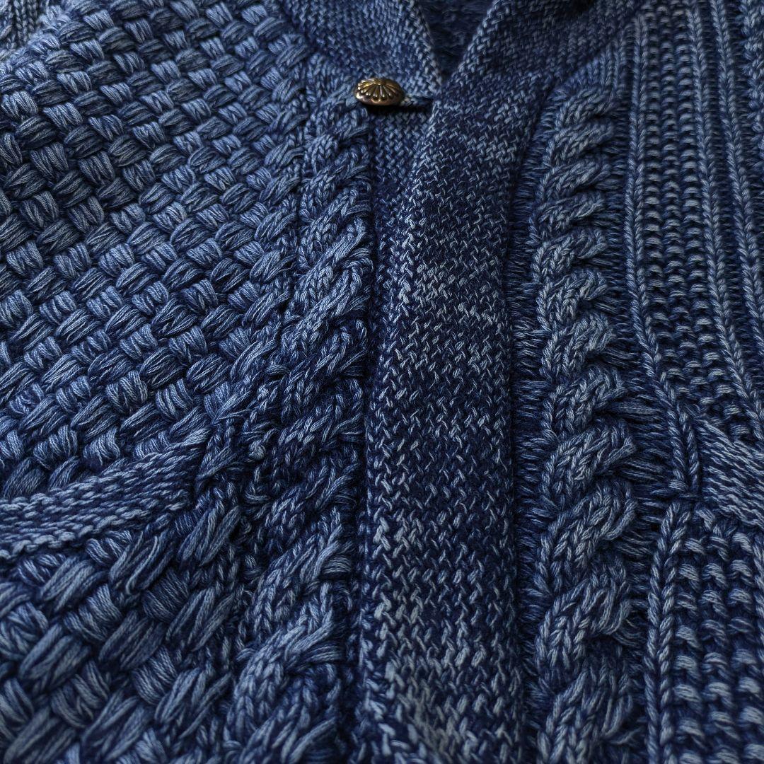 1piu1uguale3 ケーブルニットショールカラーカーディガン カシミヤ混